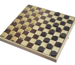 Tout Pour le Jeu Coffret Jeu de dames bois plateau 30 cm pliable + 40 pions - fabrication France