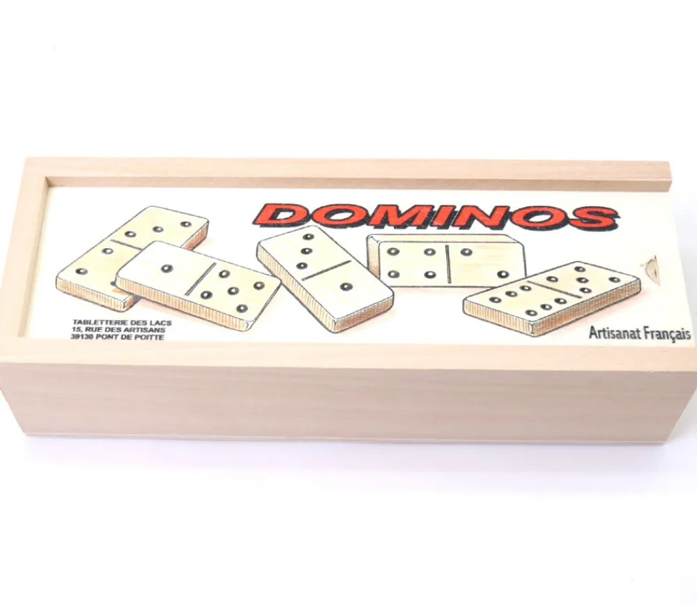 Tout Pour le Jeu Coffret jeu dominos bois standard 6 x 2.8 cm - fabriqué en France