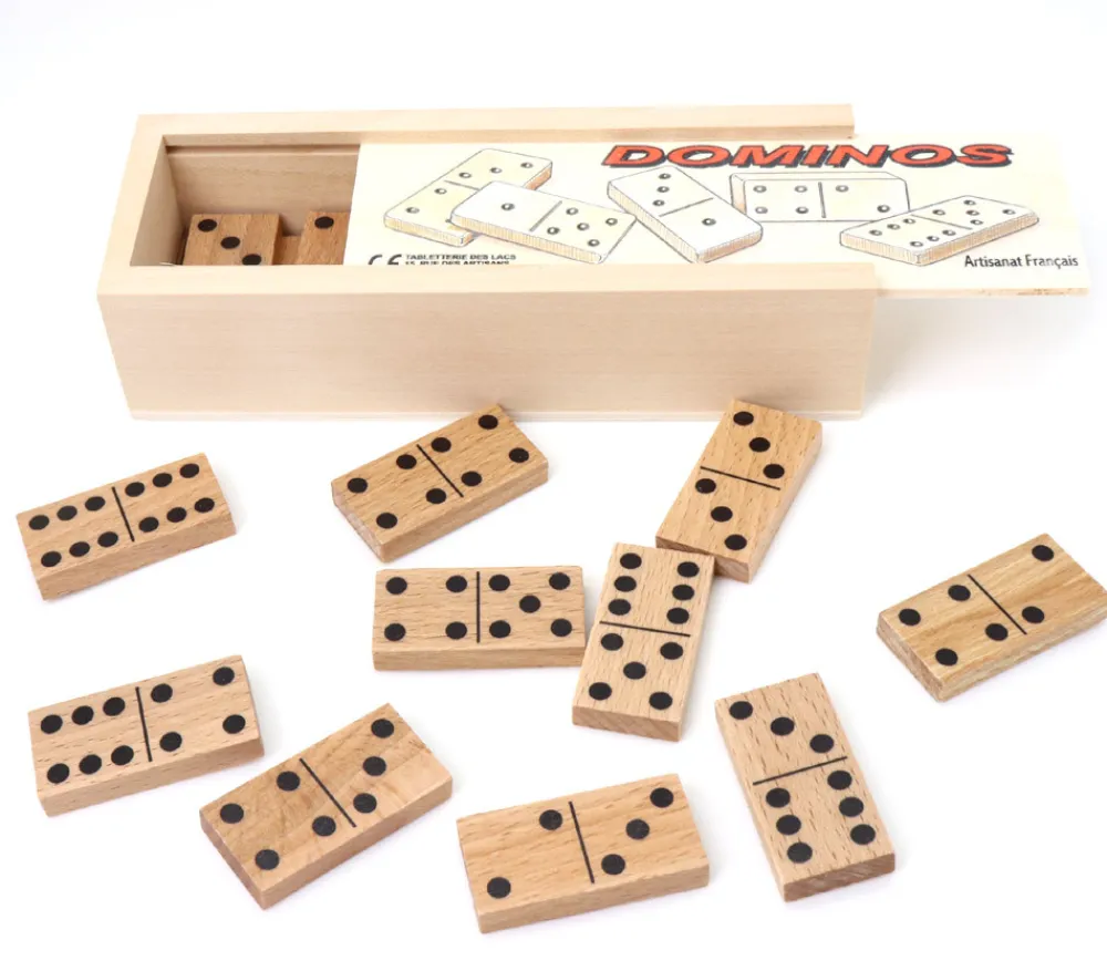 Tout Pour le Jeu Coffret jeu petits dominos bois 5 x 2.5 cm - fabriqué en France