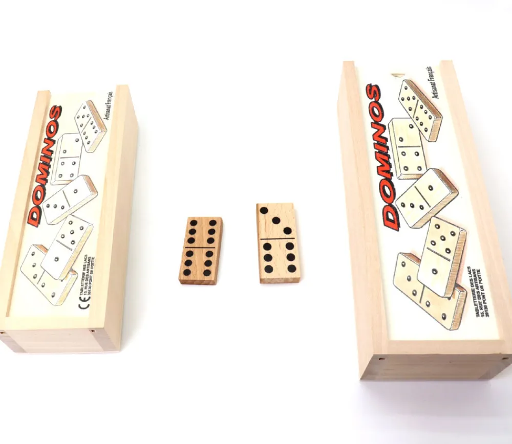 Tout Pour le Jeu Coffret jeu petits dominos bois 5 x 2.5 cm - fabriqué en France