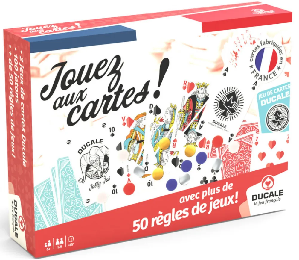 Tout Pour le Jeu Coffret Jouez aux cartes - 2 jeux de cartes et 100 jetons - Ducale