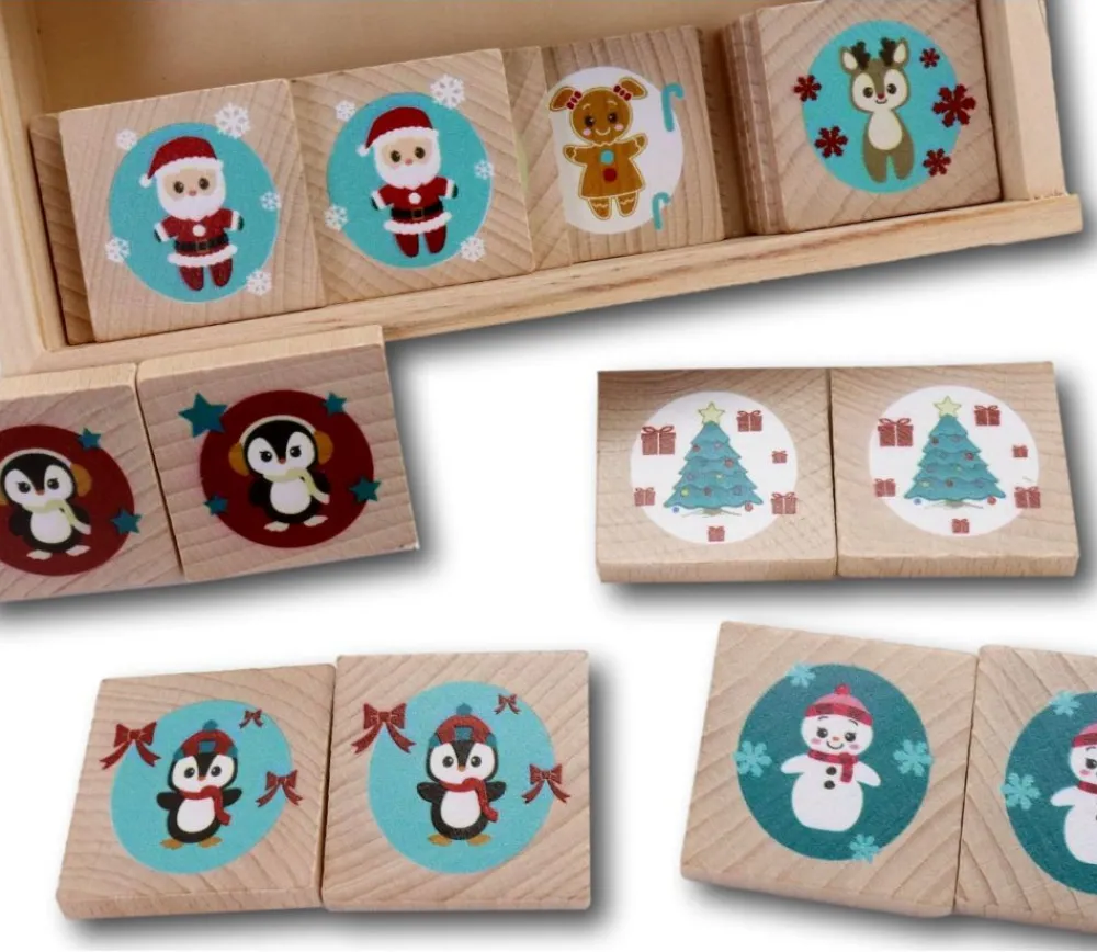 Enfant Tout Pour le Jeu Coffret Mémo de Noël en bois - Fabrication France