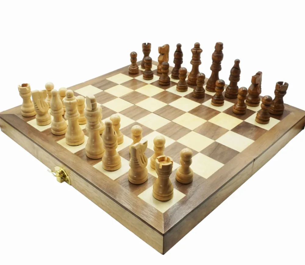 Tout Pour le Jeu Coffret pliant échec bois marqueté 28 cm