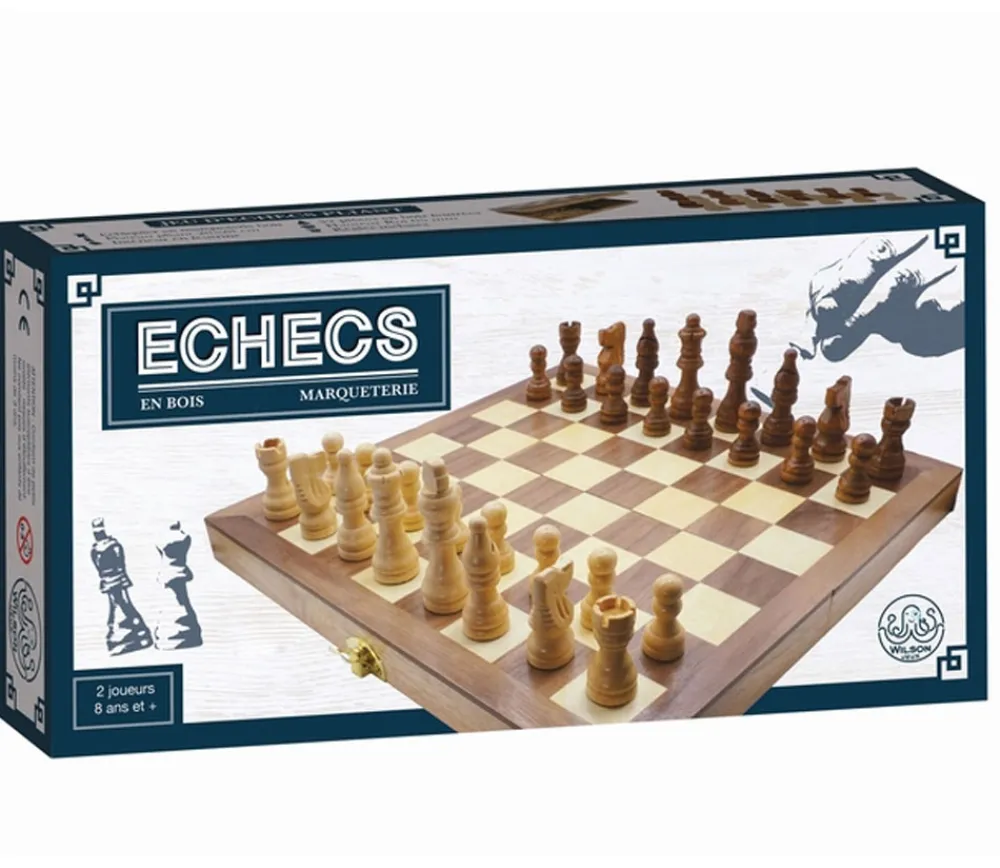 Tout Pour le Jeu Coffret pliant échec bois marqueté 28 cm