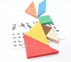 Tout Pour le Jeu Coffret Tangram bois coloré fabrication France
