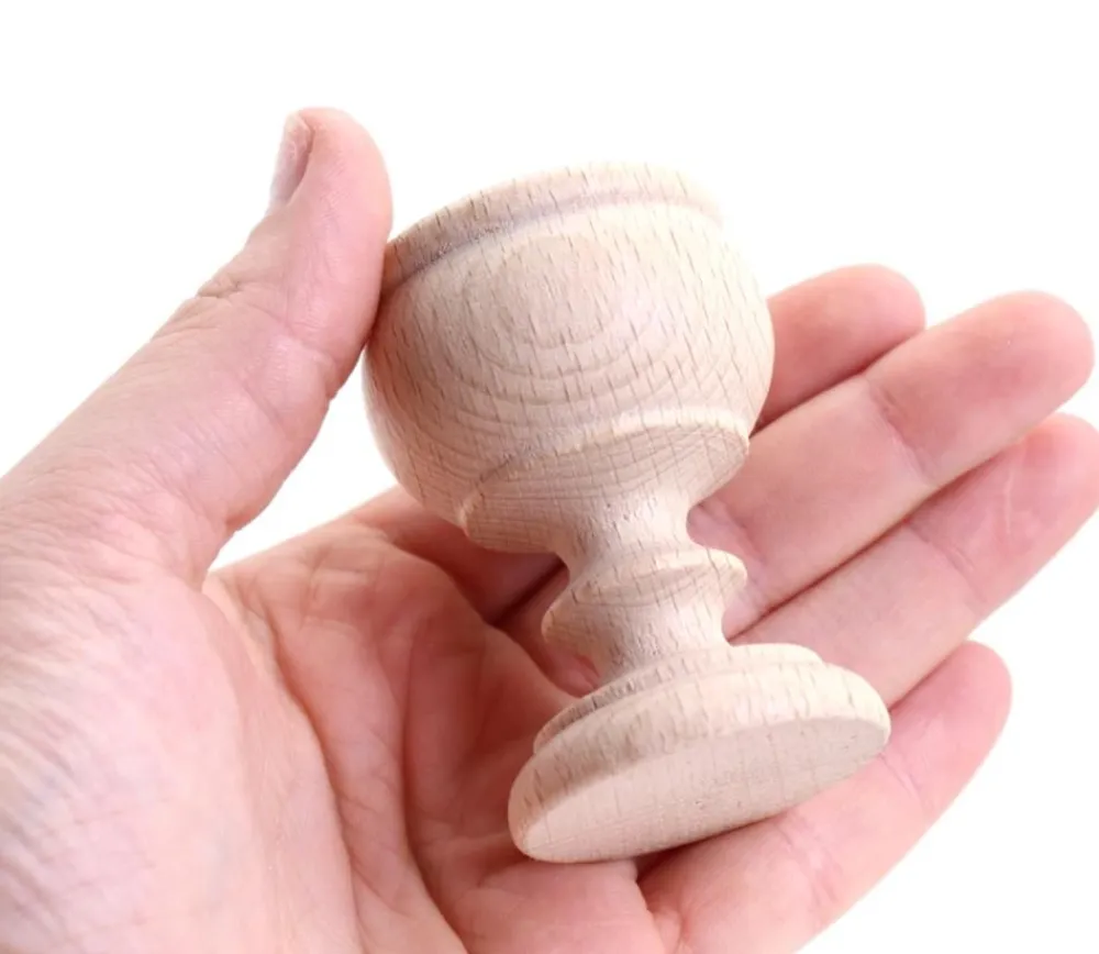Tout Pour le Jeu Coquetier bois naturel baroque 6.3 x 4.5 cm