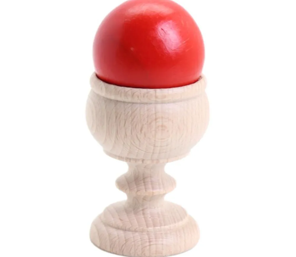 Tout Pour le Jeu Coquetier bois naturel baroque 6.3 x 4.5 cm