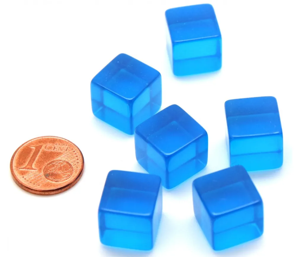 Tout Pour le Jeu Cube 12 mm bleu plastique translucide coloré