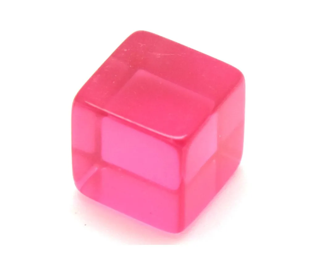Tout Pour le Jeu Cube 12 mm rose plastique translucide coloré