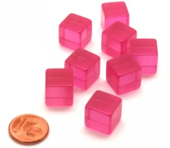 Tout Pour le Jeu Cube 12 mm rose plastique translucide coloré