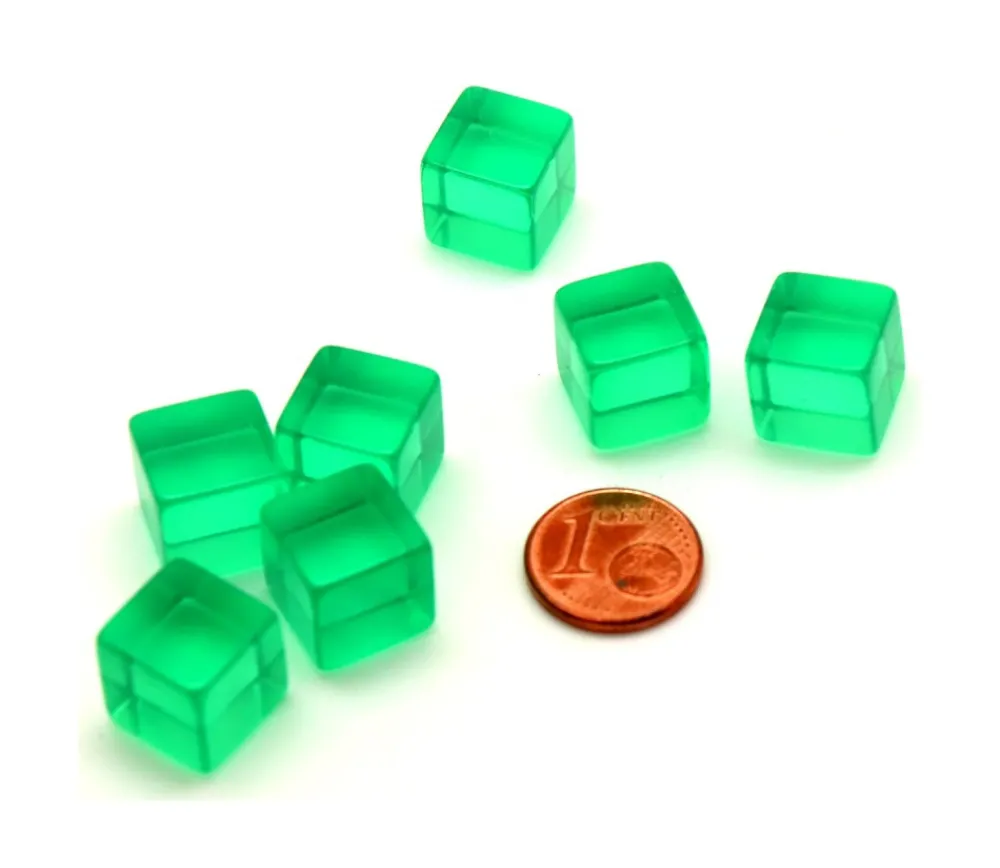 Tout Pour le Jeu Cube 12 mm vert plastique translucide coloré