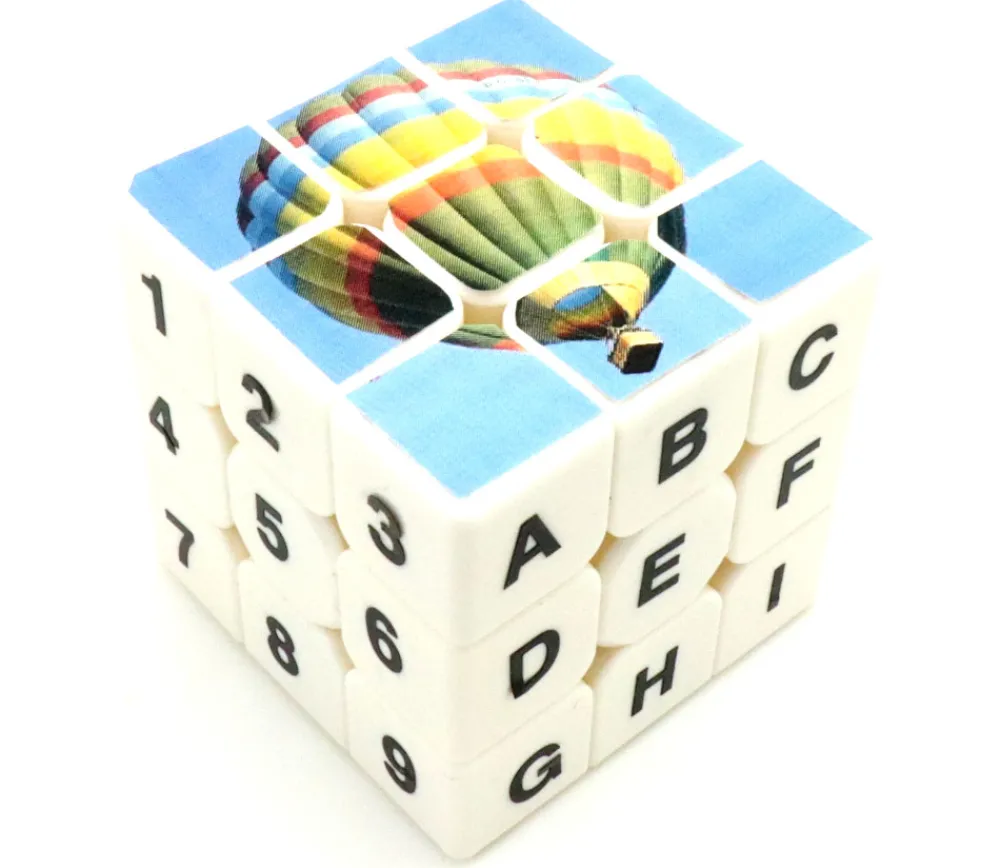Tout Pour le Jeu Cube magique blanc 5.5 cm à personnaliser jeu de patience 6 faces 3x3x3