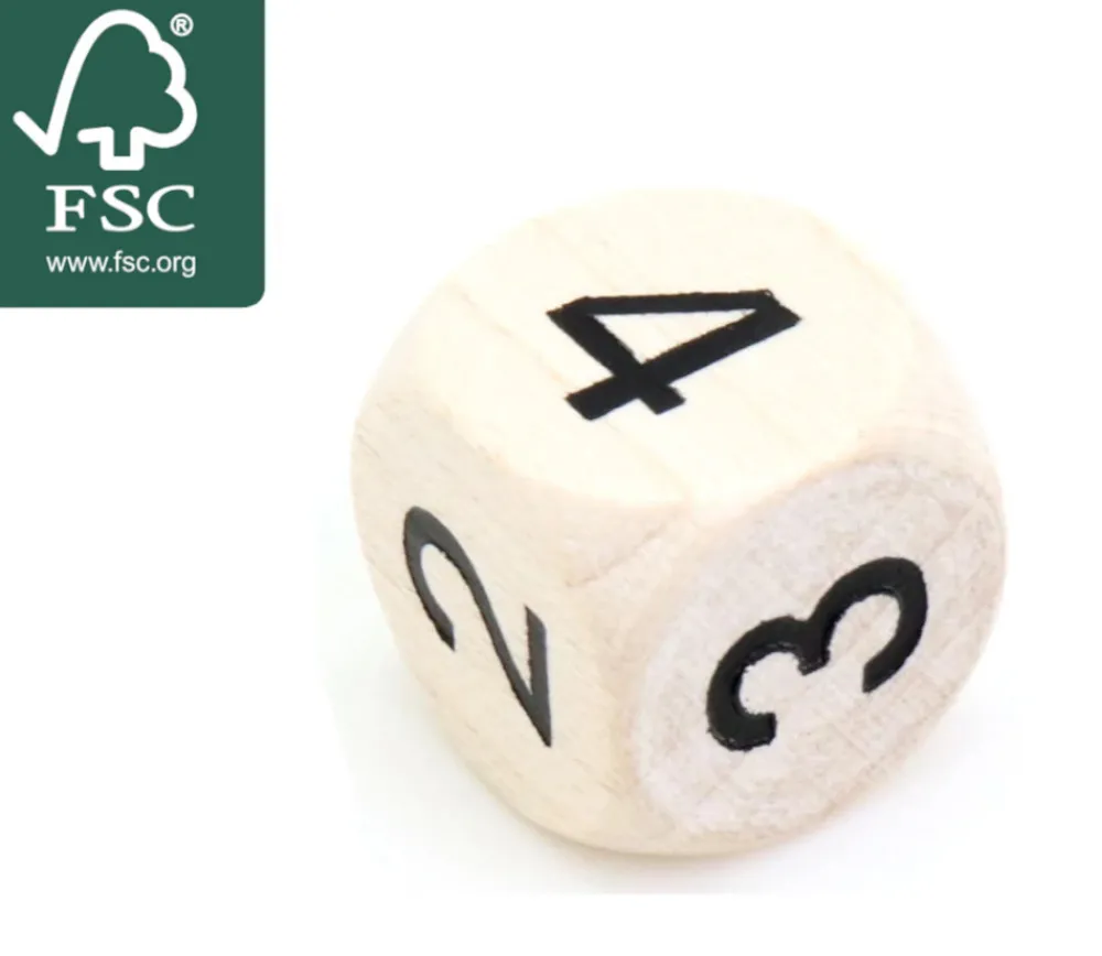 Tout Pour le Jeu Dé 1 2 2 3 3 4 en bois de 16 mm en chiffres