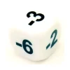 Tout Pour le Jeu Dé -1 -2 -3 -4 -5 -6 chiffres négatifs en 16 mm BLANC