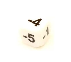 Tout Pour le Jeu Dé -1 -2 -3 -4 -5 -6 chiffres négatifs en 16 mm BLANC