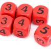 Tout Pour le Jeu Dé 3 3 4 4 5 5 en bois de 16 mm rouge
