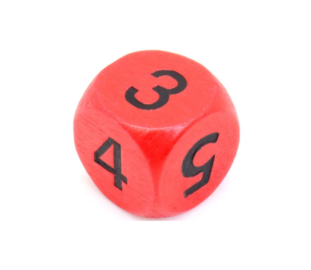 Tout Pour le Jeu Dé 3 3 4 4 5 5 en bois de 16 mm rouge