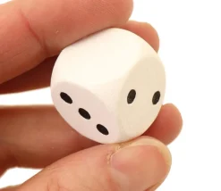 Tout Pour le Jeu Dé 12345 et 1 face neutre en bois 20 mm blanc