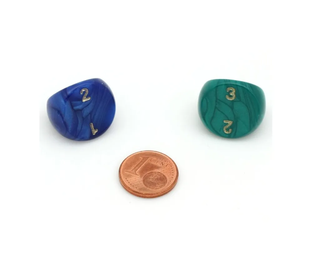 Tout Pour le Jeu Dé 3 faces 1 à 3 nacré à l'unité (couleur mise au hasard)