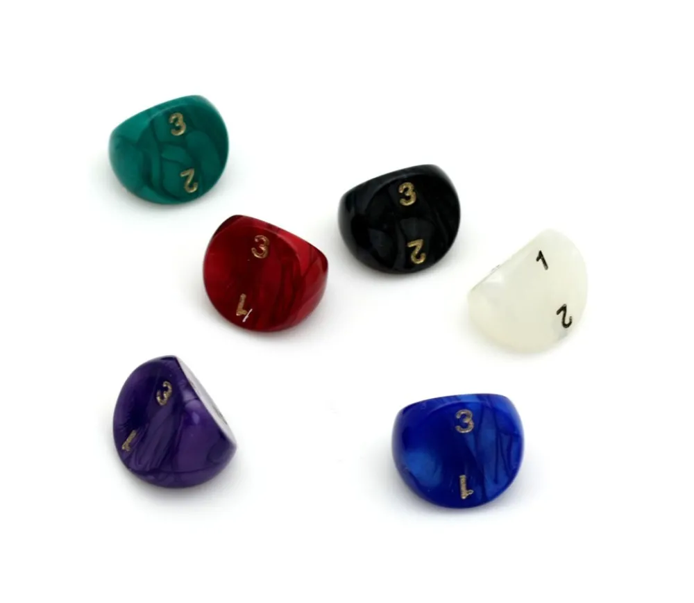 Tout Pour le Jeu Dé 3 faces 1 à 3 nacré à l'unité (couleur mise au hasard)
