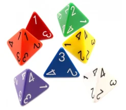 Tout Pour le Jeu Dé 4 faces 1 à 4 opaques d4 pour jeux à l'unité