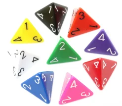 Tout Pour le Jeu Dé 4 faces 1 à 4 opaques d4 pour jeux à l'unité
