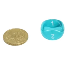 Tout Pour le Jeu Dé 3 faces 1 à 3 translucide (couleur mise au hasard)