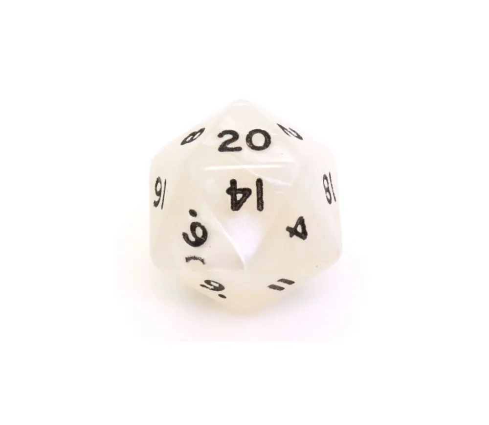 Tout Pour le Jeu Dé 20 faces beige nacré de 2 à 20