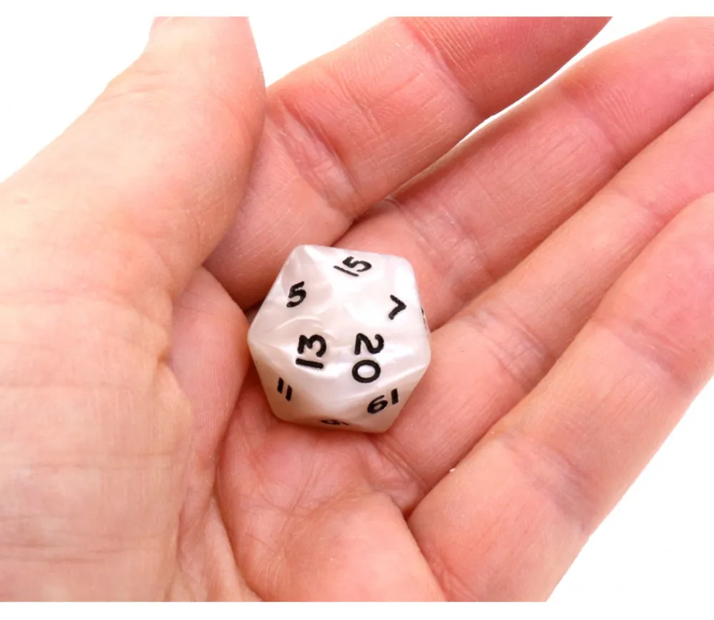 Tout Pour le Jeu Dé 20 faces beige nacré de 2 à 20
