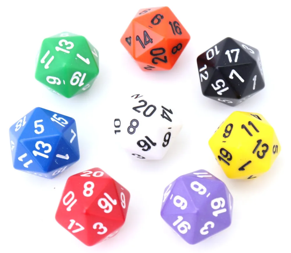 Tout Pour le Jeu Dé 20 faces couleurs opaques jeux de rôle -D20 à l'unité