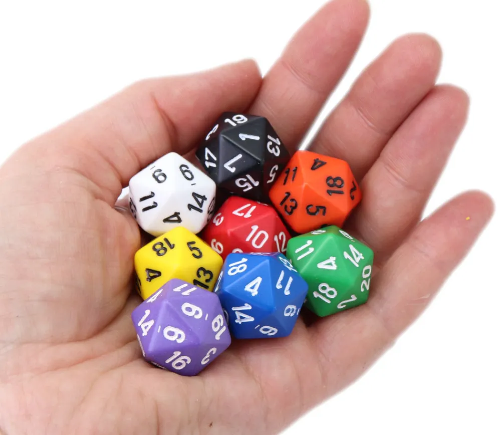 Tout Pour le Jeu Dé 20 faces couleurs opaques jeux de rôle -D20 à l'unité