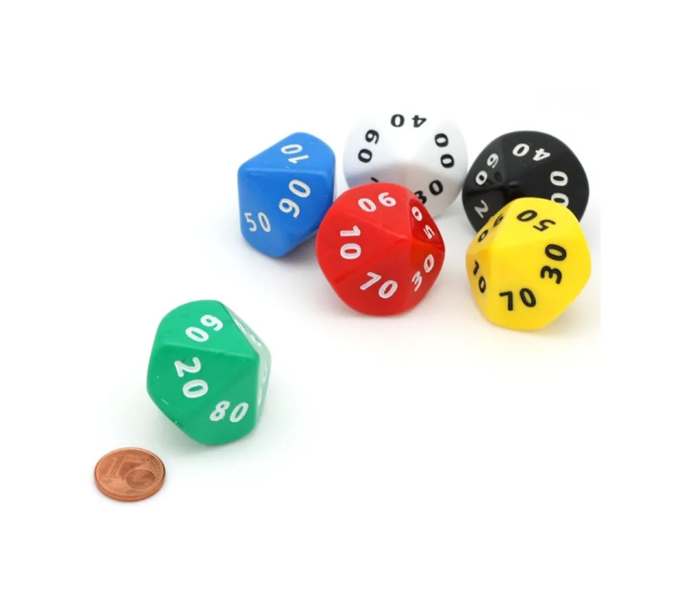 Tout Pour le Jeu Dé 10 faces DIZAINE 00 à 90 opaques Jumbo 35 mm à l'unité (couleur mise au hasard)