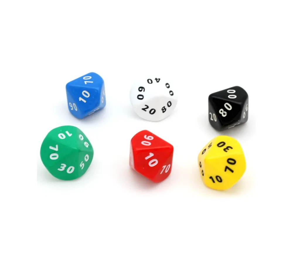 Tout Pour le Jeu Dé 10 faces DIZAINE 00 à 90 opaques Jumbo 35 mm à l'unité (couleur mise au hasard)
