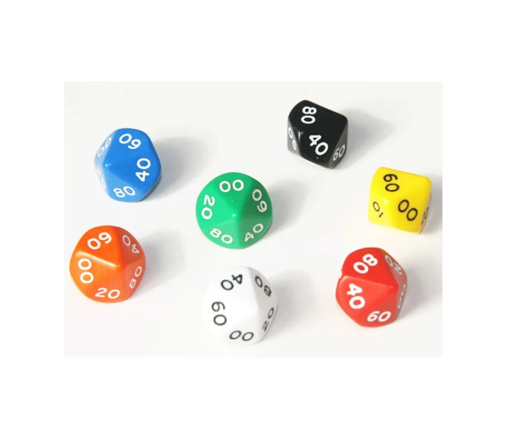 Tout Pour le Jeu Dé 10 faces dizaine en opaque de 00 à 90 à l'unité (couleur mise au hasard)