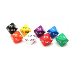 Tout Pour le Jeu Dé 10 faces dizaine en opaque de 00 à 90 à l'unité (couleur mise au hasard)