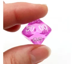 Tout Pour le Jeu Dé 10 faces dizaine translucide de 00 à 90 à l'unité (couleur mise au hasard)