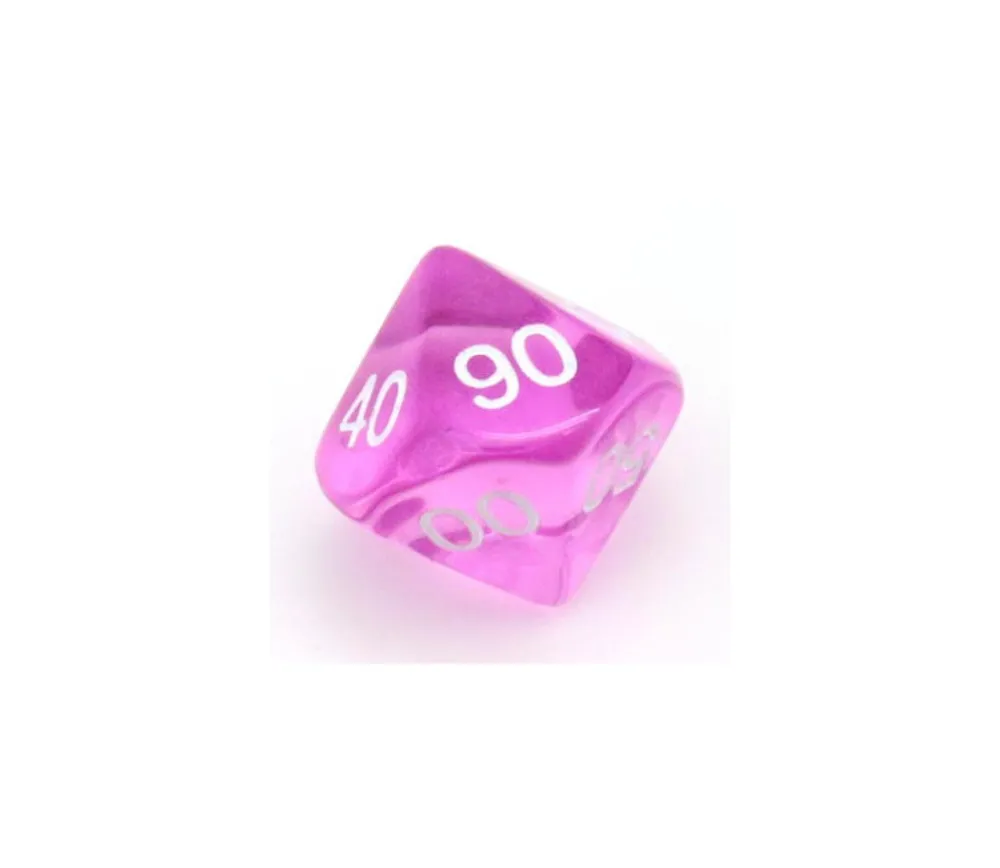 Tout Pour le Jeu Dé 10 faces dizaine translucide de 00 à 90 à l'unité (couleur mise au hasard)