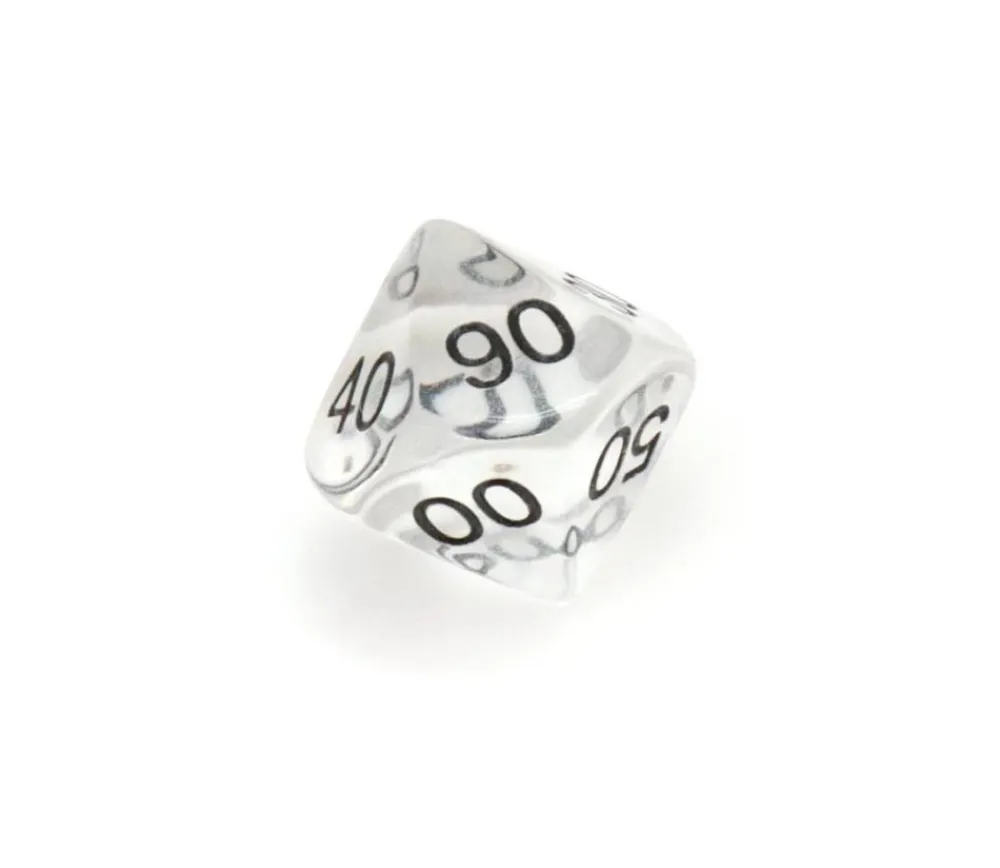 Tout Pour le Jeu Dé 10 faces dizaine translucide de 00 à 90 à l'unité (couleur mise au hasard)