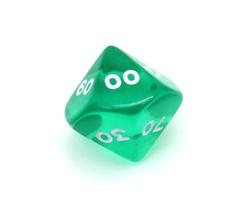 Tout Pour le Jeu Dé 10 faces dizaine translucide de 00 à 90 à l'unité (couleur mise au hasard)