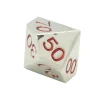 Tout Pour le Jeu Dé 10 faces dizaines en métal argenté 00 à 90 chiffres rouges 20 mm