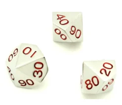 Tout Pour le Jeu Dé 10 faces dizaines en métal argenté 00 à 90 chiffres rouges 20 mm