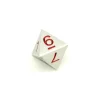 Tout Pour le Jeu Dé 8 faces en métal argenté 1 à 8 chiffres rouges 20 mm
