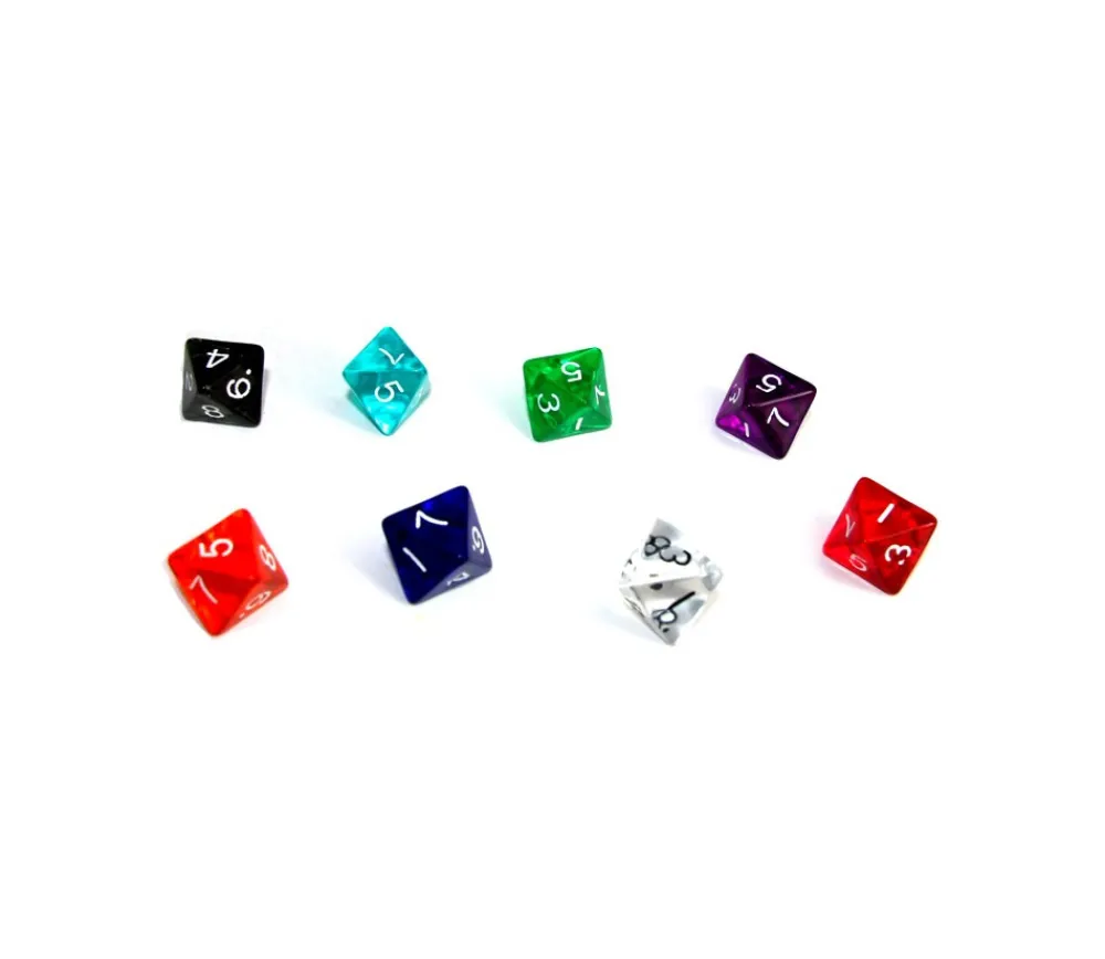 Tout Pour le Jeu Dé 8 faces en translucide coloré à l'unité (couleur au hasard)