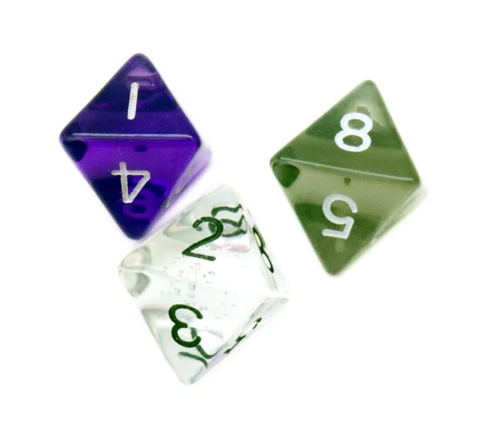 Tout Pour le Jeu Dé 8 faces en translucide coloré à l'unité (couleur au hasard)