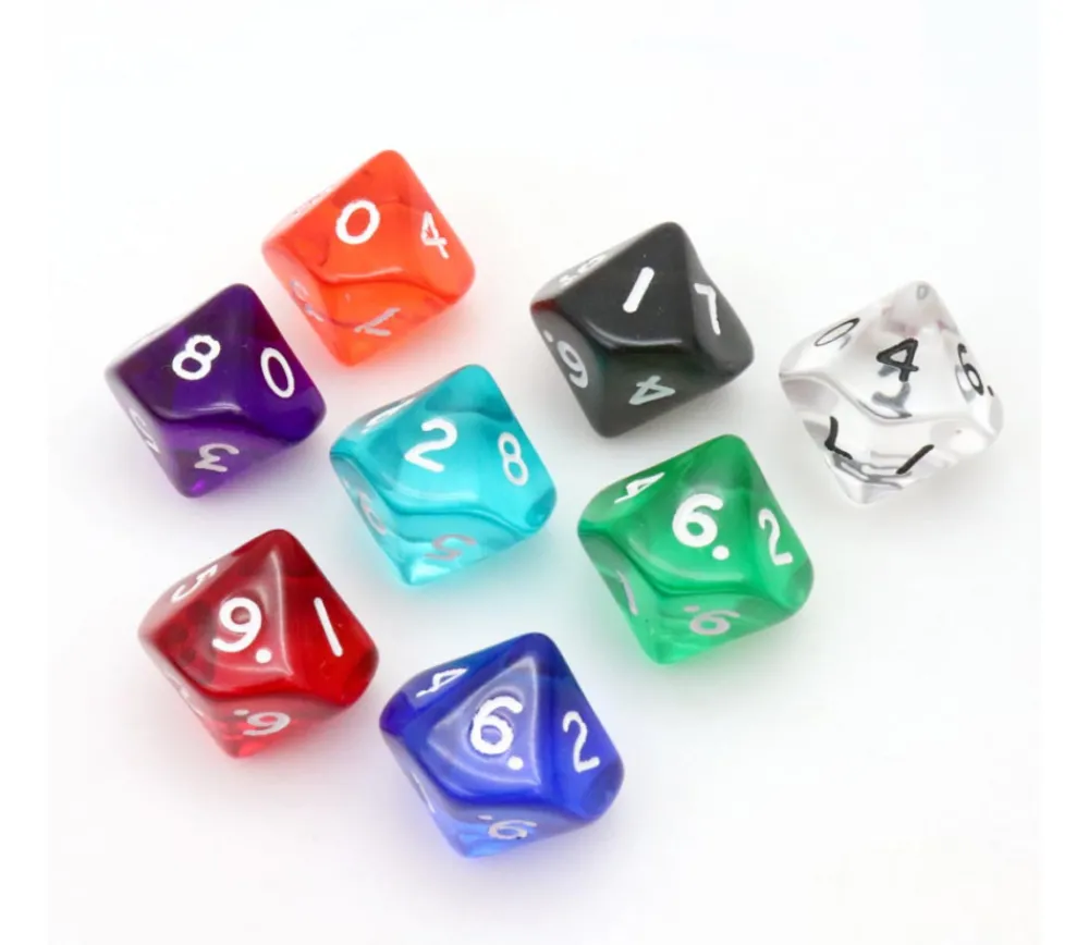 Tout Pour le Jeu Dé 10 faces en translucide de 0 à 9 à l'unité (couleur mise au hasard)