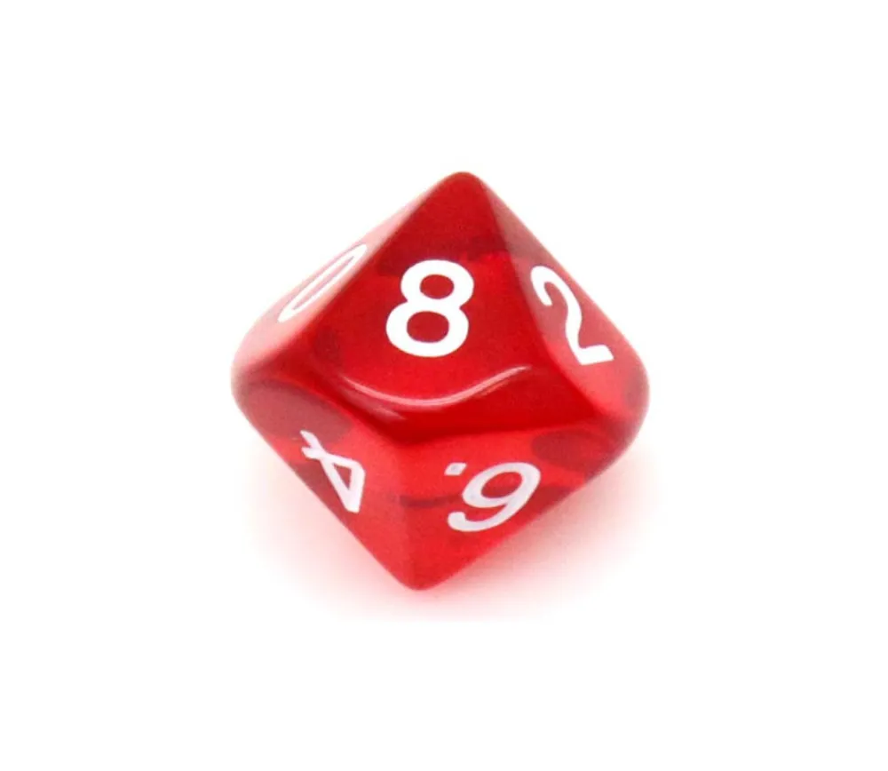 Tout Pour le Jeu Dé 10 faces en translucide de 0 à 9 à l'unité (couleur mise au hasard)