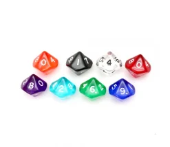 Tout Pour le Jeu Dé 10 faces en translucide de 0 à 9 à l'unité (couleur mise au hasard)