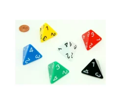 Tout Pour le Jeu Dé 4 faces géant 1 à 4 opaque 31 mm jumbo à l'unité (couleur mise au hasard)