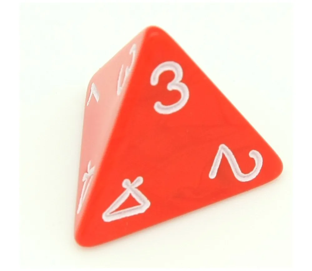 Tout Pour le Jeu Dé 4 faces géant 1 à 4 opaque 31 mm jumbo à l'unité (couleur mise au hasard)
