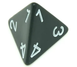 Tout Pour le Jeu Dé 4 faces géant 1 à 4 opaque 31 mm jumbo à l'unité (couleur mise au hasard)
